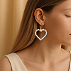 4 Pairs 2 Colors Iron Heart Dangle Earrings EJEW-HY0001-40-5