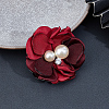 Cloth 3D Flower Brooch Pin JEWB-WH0022-92A-3