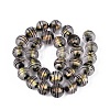 Frosted Handmade Foil Glass Beads Strands FOIL-Q002-02D-2