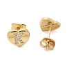 Rack Plating Brass Micro Pave Clear Cubic Zirconia Stud Earrings EJEW-K299-01G-K-4