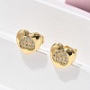 Brass Micro Pave Clear Cubic Zirconia Stud Earrings EJEW-D305-13G-5