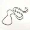 Boy's 304 Stainless Steel Long Wheat Chain Necklaces NJEW-L095-04-1
