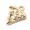 Brass Micro Pave Cubic Zirconia Charms KK-P337-03C-G-3