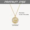 925 Sterling Silver 12 Constellation Necklace Gold Horoscope Zodiac Sign Necklace Round Astrology Pendant Necklace with Zircons Birthday Jewelry Gift for Women Men JN1089D-2