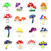 50Pcs PVC Self-Adhesive Mushroom Stickers PW-WG43582-01-4