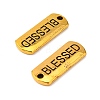 Tibetan Style Alloy Rectangle with Word Blessed Pendants TIBEP-Q043-060AG-RS-2