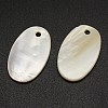 Oval Freshwater Shell Pendants SHEL-M005-34-1