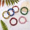 6Pcs 6 Colors Glass Beaded Crochet Stretch Bracelets Set BJEW-SZ0002-47-4