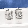 Brass Stud Earrings EJEW-G432-01P-2