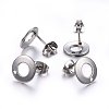 Non-Tarnish 304 Stainless Steel Stud Earring Findings STAS-H472-01P-1