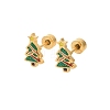 Christmas 304 Stainless Steel Stud Earrings EJEW-A144-01A-G-2