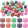 40Pcs Printed Opaque Acrylic Beads MACR-PA0001-86-1