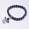 Natural Gemstone Beads Stretch Charm Bracelets BJEW-JB02592-2