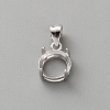 925 Sterling Silver Rhinestone Claw Pendant Settings STER-WH0004-072C-P-1