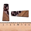 Opaque Resin & Walnut Wood Pendants RESI-T058-04B-4