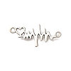 Tibetan Style Alloy Heartbeat Connector Charms PALLOY-D291-02AS-02-1