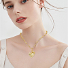 Brass Micro Pave Clear Cubic Zirconia Sun Heart Pendant Link Chain Necklaces NJEW-HS00021-6