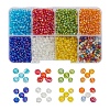 120g 8 Colors Round Glass Seed Beads SEED-YW0001-63-1