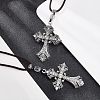 Alloy Cross Hanging Pendant Decorations HJEW-WH0039-08-2