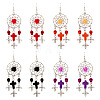Resin & Synthetic Turquoise Dangle Earrings EJEW-TAC00014-2