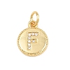 Brass Micro Pave Clear Cubic Zirconia Charms CU-CBA56CE-12G-F-1