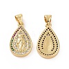 Brass Micro Pave Cubic Zirconia Pendants ZIRC-P106-34G-1