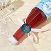 Brass Wax Seal Stamp with Wood Handle AJEW-WH0412-0277-5