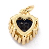 Real 18K Gold Plated Brass Inlaid Cubic Zirconia Charms ZIRC-L100-074G-01-3