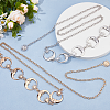 2Pcs 2 Colors Moon & Star Zinc Alloy Waist Body Chains AJEW-HS0001-12-5