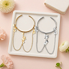2Pcs 2 Colors Iron Upper Arm Cuff Bangles for Women AJEW-HY0002-61B-3