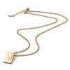 Stainless Steel Initial Letter Rectangle Pendant Necklace for Men Women NJEW-E090-01G-13-2