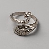 Alloy Peacock Open Cuff Ring RJEW-WH0001-20P-1