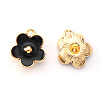 Light Gold Plated Alloy Enamel Pendants X-ENAM-R136-16E-2