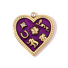 304 Stainless Steel Enamel Pendants STAS-OY008-08G-1