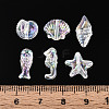 Ocean Theme AB Color Plated Transparent Acrylic Beads TACR-T028-69D-4