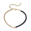 304 Stainless Steel Wheat Chains with Nylon Cord Mixed Chain Bracelets BJEW-JB13288-02-2