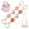 Olycraft 2Pcs 2 Colors Alloy Enamel Strawberry & Moon Link Bag Strap Extenders Sets FIND-OC0002-66-1