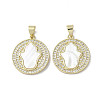 Brass Micro Pave Cubic Zirconia Pendants KK-G485-22D-G-1