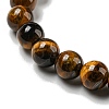 8.5mm Round Natural Tiger Eye Beaded Stretch Bracelets BJEW-C074-01Q-4