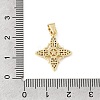 Brass Micro Pave Clear Cubic Zirconia Pendants KK-E799-06F-G-3