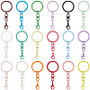 54Pcs 18 Styles Spray Painted Iron & Alloy Keychain Clasps FIND-SC0016-26-1