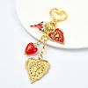 Glass & 304 Stainless Steel & Alloy Enamel Pendant Decorations HJEW-YW00450-02-1