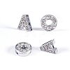 Brass Micro Pave Clear Cubic Zirconia Slide Charms ZIRC-NB0001-45P-NR-2
