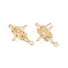 Brass Micro Pave Cubic Zirconia Stud Earrings Finding KK-Z084-03G-1