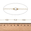 Handmade 304 Stainless Steel ABS Plastic Pearl Beaded Round Link Chains CHS-L032-01G-06-2