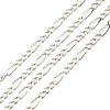 Anti-Tarnish Rhodium Plated 925 Sterling Silver Figaro Chains STER-F052-03P-1