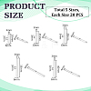 100Pcs 5 Styles 304 Stainless Steel Slide On End Clasp Tubes STAS-UN0060-24P-02-3