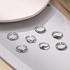 7Pcs Tibetan Style Alloy Cuff Toe Rings Sets WG87053-04-3