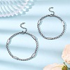 2Pcs 2 Styles Tarnish Resistant 304 Stainless Steel Box Chains Bracelets for Couples BJEW-JB12634-2