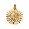 Brass Micro Pave Clear Cubic Zirconia Pendants KK-S503-02G-1